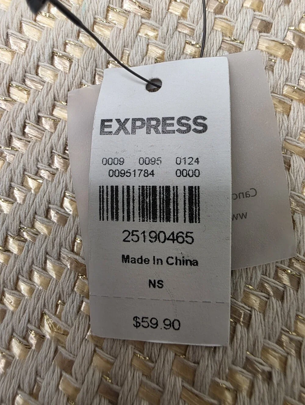NWT Shiraleah x Express Gold Woven Straw Envelope Clutch Bag Beige Chevron